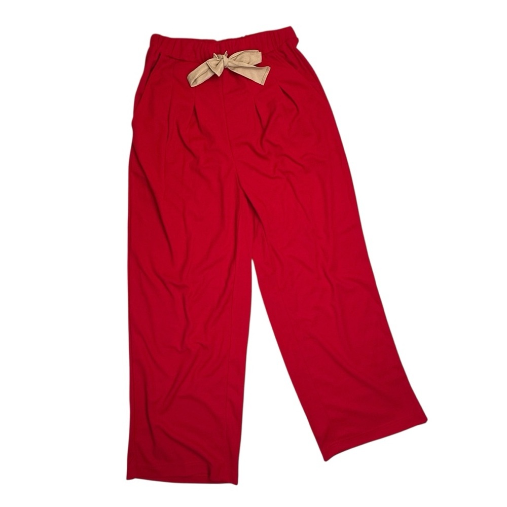 Morhuduck Two-Piece Red Waffle Knit Sleeveless Hooded Tank and Pant Set Size M N - Picture 6 of 14